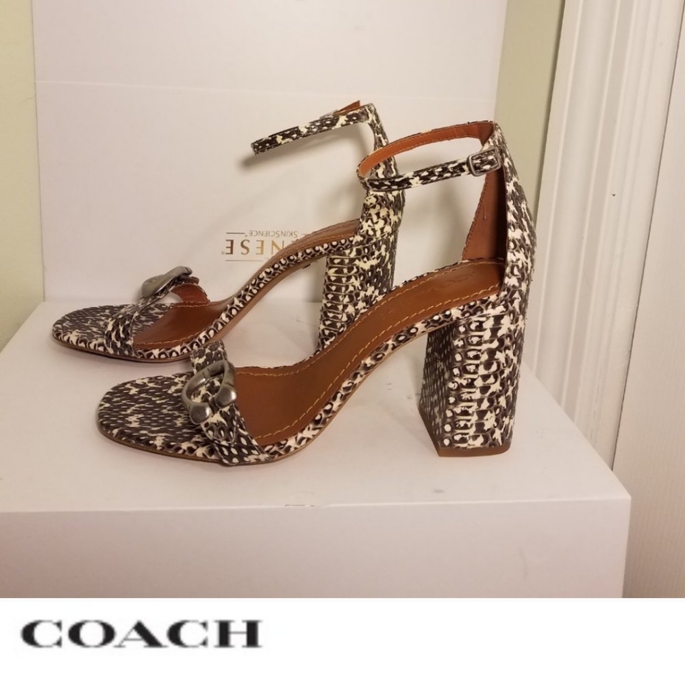 Coach Marva snakeskin heeled sandal